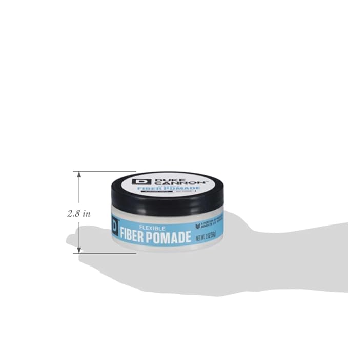 Duke Cannon Supply Co. Flexible Fiber Pomade – 2 oz – Strong Hold, No Shine, Water-Based for Easy Washout, Textured & Pliable Finish for Shorter Hairstyles