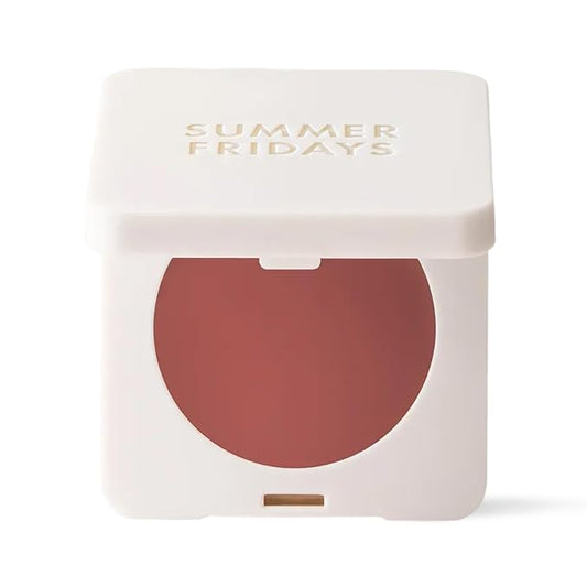 Summer Fridays Blush Butter Balm - Skincare-Infused Hydrating Cream Blush with Hyaluronic Acid, Ceramides, & Shea Butter for a Dewy Flush of Color - Cheek and Lip Tint - Toasted Terracotta (0.14 Oz)