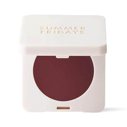 Summer Fridays Blush Butter Balm - Skincare-Infused Hydrating Cream Blush with Hyaluronic Acid, Ceramides, & Shea Butter for a Dewy Flush of Color - Cheek and Lip Tint - Berry Spritz (0.14 Oz)