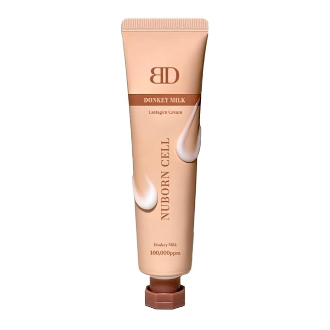 Nuborn Cell Donkey Milk Collagen Cream | Instant glow with 10% Donkey Milk | Type 1 Collagen for Visibly Smooth and Dewy Skin | All Skin Types 65ml (2.19 fl oz)