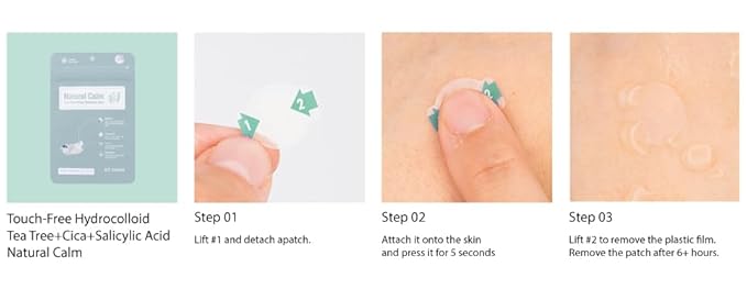 EZ Touch Acne Pimple Patch(75 Patches) New Normal Easy & Clean Innovative Patch, Natural Calm 10mm 75ea