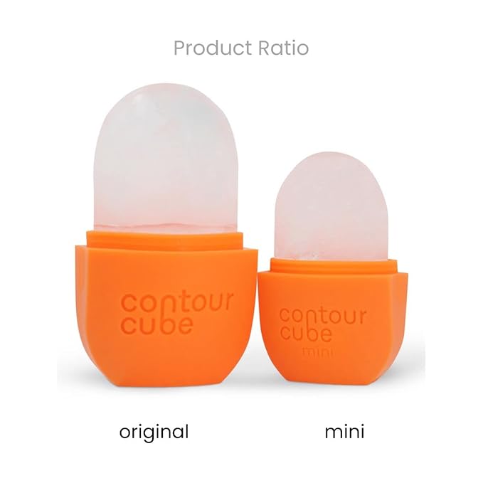 Contour Cube Mini - Revolutionary Ice Roller for Sculpting & De-Puffing - Face Ice Roller & Massager - Ice Mold for Face - Compact Skin Care Tools for Daily Skincare & Travel - Peach