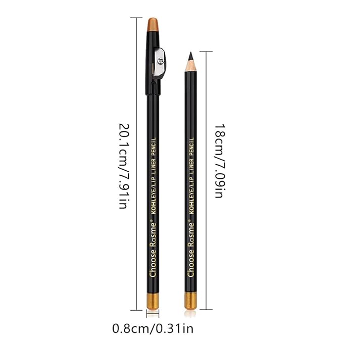 5Pcs Wooden Hard-Core Eyebrow Pencils for Women, Black Eyebrow and Eyeliner Pencil, Long Lasting Waterproof and Sweat-Proof, Beginner Makeup Brow Pencil, Create a Natural Eye Brow Makeup