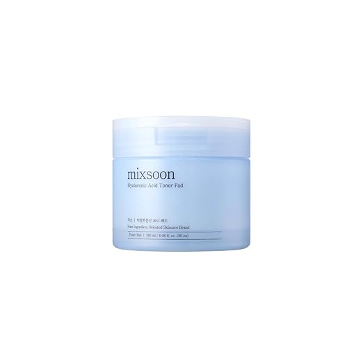 mixsoon Hyaluronic Acid Toner Pad - Deeply Hydrating and Refreshing Facial Pads, Triple Hyaluronic Acid Complex, Gentle Daily Care for Smooth Radiant Skin 180ml / 6.08 fl.oz. Korean Glass Skin Care