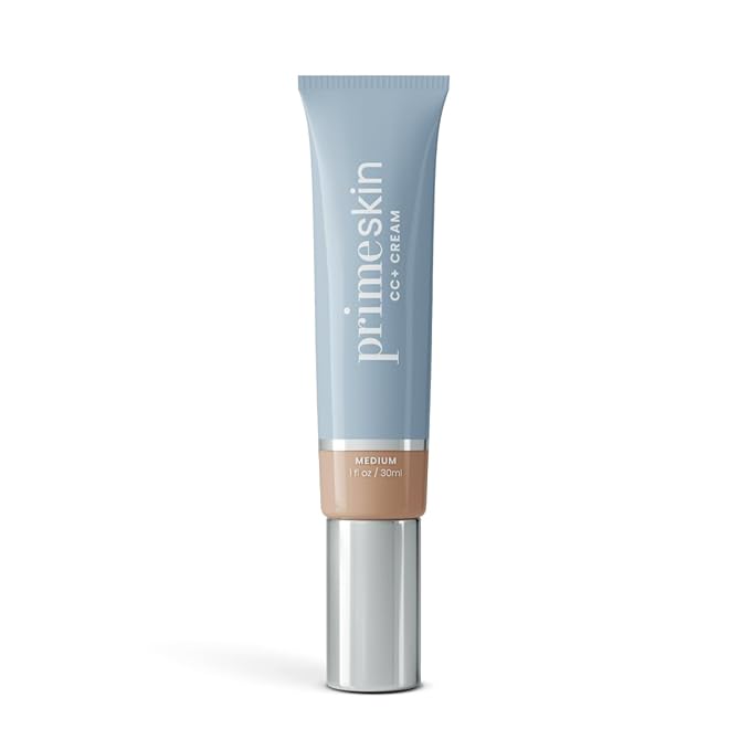 Prime Prometics PrimeSkin CC+ Cream for Mature Women – Lightweight Liquid-to-Powder Foundation – Blurs Pores & Covers Age Spots – Crease-Free, Hydrating & Soft-Matte Finish for Sensitive Skin (Medium)