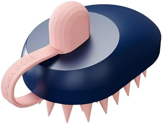 Hair Scalp Massager Brush, Cute Mouse Shape Shampoo Brush Scalp Scrubber, Wet/Dry Use, Scalp Massager for Hair Growth, Eliminates Dandruff for Men & Women (Dark Blue)