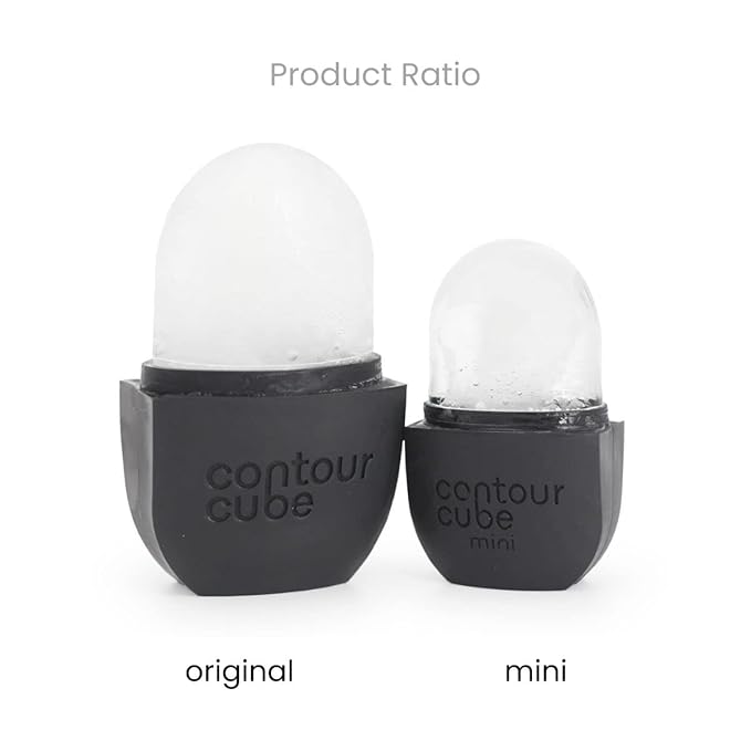 Contour Cube Mini - Revolutionary Ice Roller for Sculpting & De-Puffing - Face Ice Roller & Massager - Ice Mold for Face - Compact Skin Care Tools for Daily Skincare & Travel - Jet Black