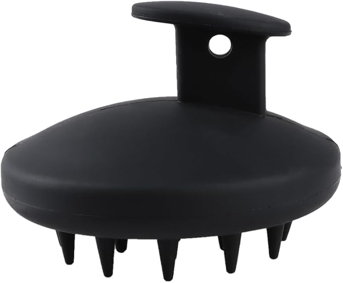 KOENWEENI Silicone Scalp Massager Shampoo Brush Scrubber with Soft Bristles Exfoliator for Shower Dandruff Removal Wet Dry Hair Growth and Care Black
