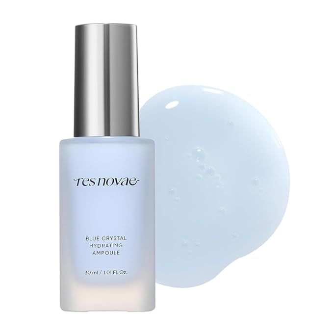 RESNOVAE Blue Crystal Hydrating Ampoule – Deep Moisture Firming Serum with Peptide Complex & Natural Crystal Minerals (30ml)