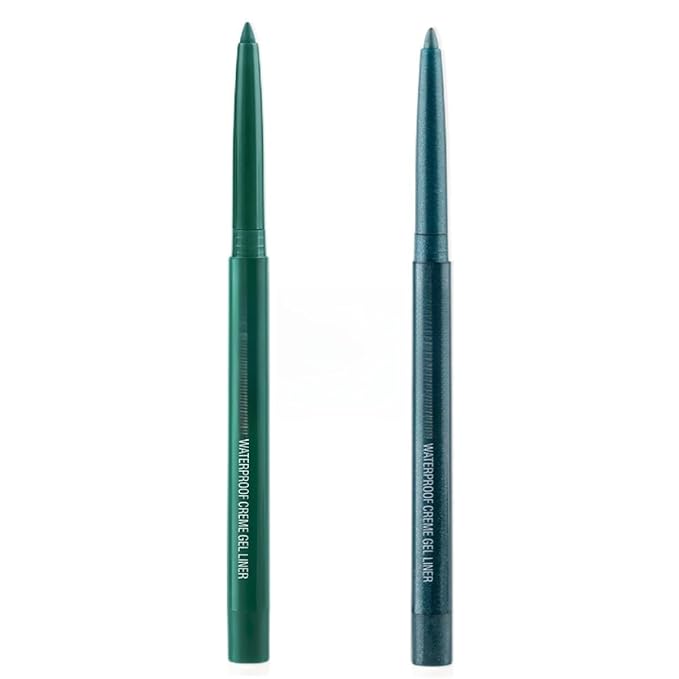 eyeliner pencil retractable eyeliner creamy pigmented smudge proof eye liner pen Green & Shimmer Green