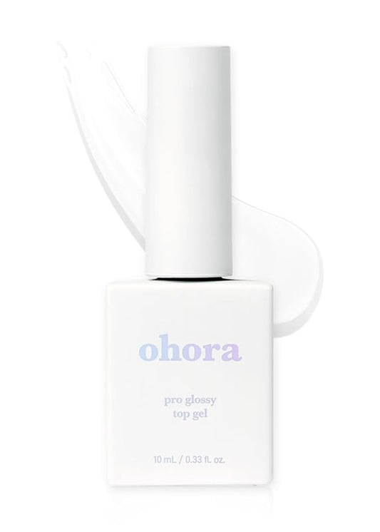 ohora Gel Nail Care (Pro Glossy Top Gel) - Corrects Nail Texture, Easy to Use & Easy to Remove for Semi Cured Nail Strip Application - Professional Salon-Quality for Healthy, Strong Nails