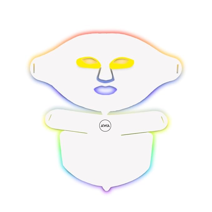 Red Light Therapy Mask for Face & Neck – FSA Eligible - 7-Color LED Face Mask with 209 Lights (630nm & 470nm) – Rechargeable Silicone LED Light Therapy Device – Adjustable Fit