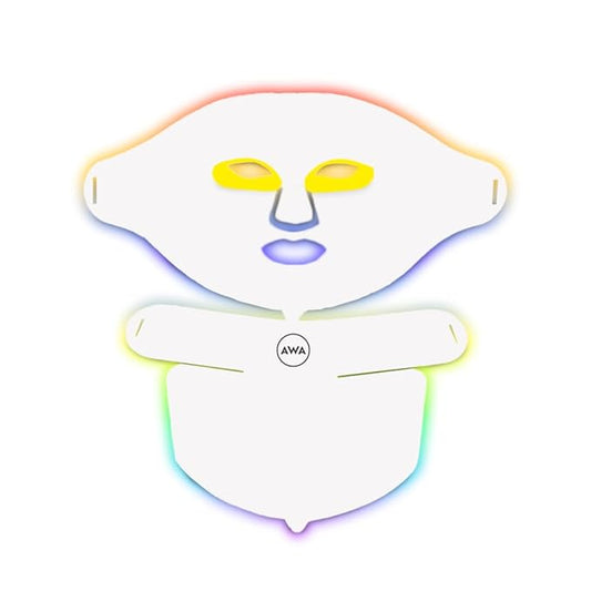 Red Light Therapy Mask for Face & Neck – FSA Eligible - 7-Color LED Face Mask with 209 Lights (630nm & 470nm) – Rechargeable Silicone LED Light Therapy Device – Adjustable Fit