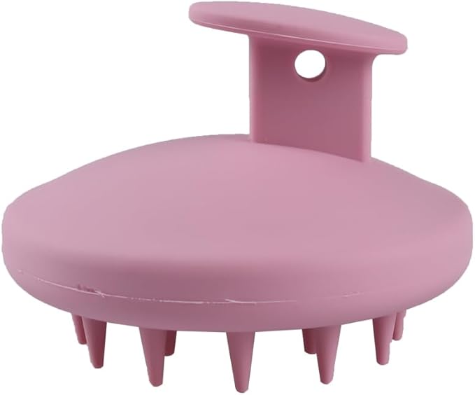 KOENWEENI Silicone Scalp Massager Shampoo Brush Scrubber with Soft Bristles Exfoliator for Shower Dandruff Removal Wet Dry Hair Growth and Care Pink