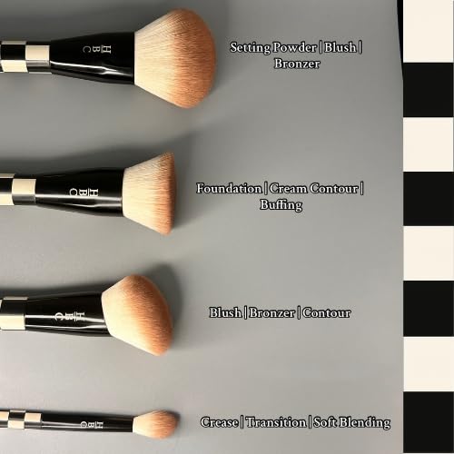 Professional Makeup Brush Set – 4 Dual-Ended Face Brushes for Foundation, Contour, Blush & Highlight