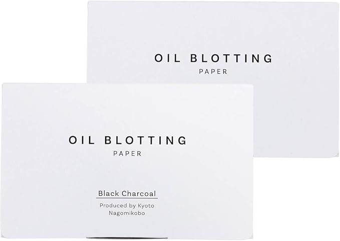 Oil Blotting Paper 100 Sheets,pack of 2 – Natural Black Charcoal Facial Tissues with Premium Washi Japanese Paper, Portable Easy Dispensing, Made in Japan, Skin-Care & Makeup Essential Black