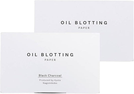 Oil Blotting Paper 100 Sheets,pack of 2 – Natural Black Charcoal Facial Tissues with Premium Washi Japanese Paper, Portable Easy Dispensing, Made in Japan, Skin-Care & Makeup Essential Black