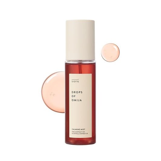 SIORIS Drops of Omija Calming Mist (3.38 fl. oz) features 34% organic Omija, calming & rejuvenating skin, and controlling sebum with mild acidity for a healthy skin