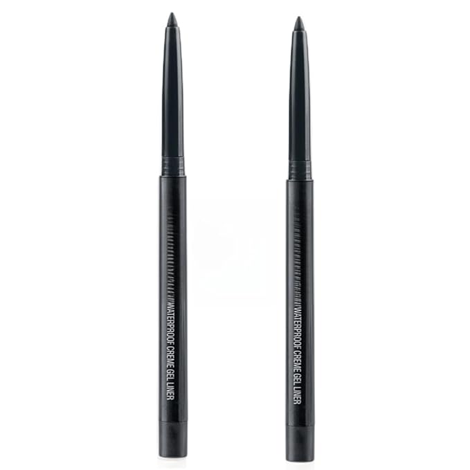 eyeliner pencil retractable eyeliner creamy pigmented smudge proof eye liner pen 2Pcs Shimmer Black