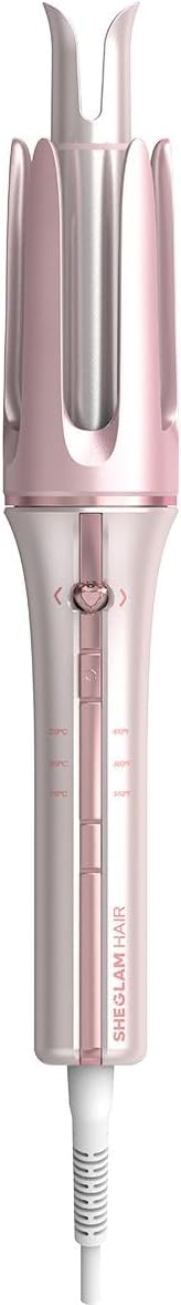SHEGLAM Pink Curling Iron Automatic Gift for Woman (Pink, 1 inch)