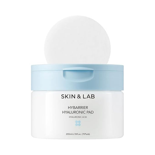 [SKIN&LAB] Hybarrier Hyaluronic Pad, Deep Hydration & Cooling, Stretchable Pads for Dryness & Inner Skin Tightness, 70 Pads