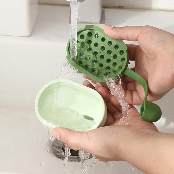Hair Scalp Massager Brush, Cute Mouse Shape Shampoo Brush Scalp Scrubber, Wet/Dry Use, Scalp Massager for Hair Growth, Eliminates Dandruff for Men & Women (Green)
