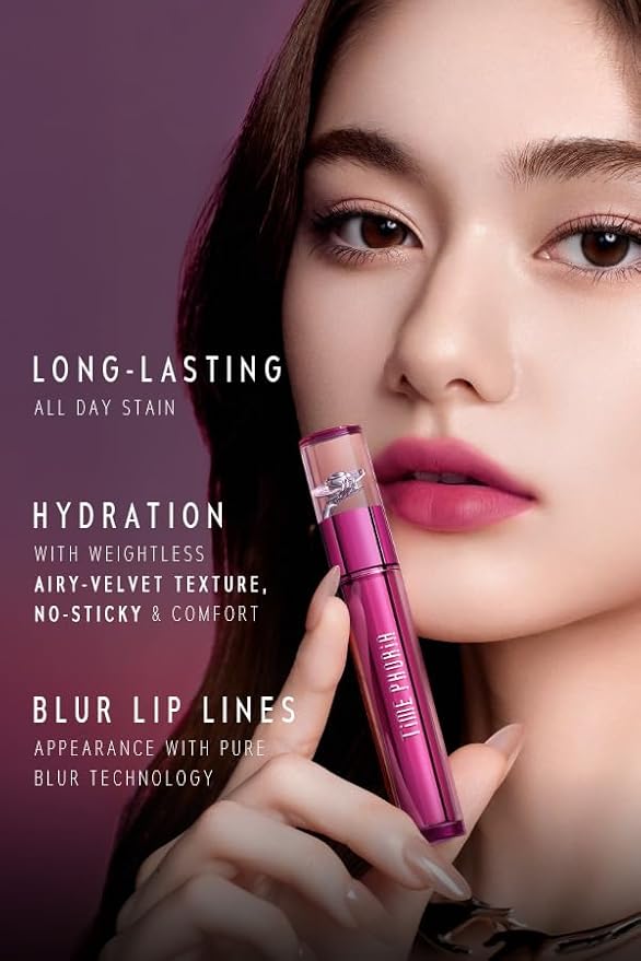 Altera Blurring Lip Tint 010 Ripple, Vibrant Coral Glossy to Soft Matte Finish, Blur Lip Lines, Weightless No-Sticky Airy Velvet Texture, Vibrant Hydrating Long-Lasting Lip Makeup