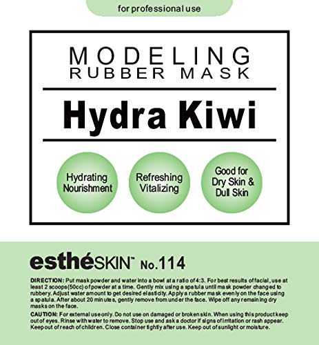 Peel Off Type Modeling Mask Powder for Facial, Skin Care, Professional Size, 35oz (2.2Pound) 1kg, 1 pack with 3pcs Mixing Bowl Set (114.Hydra Kiwi)