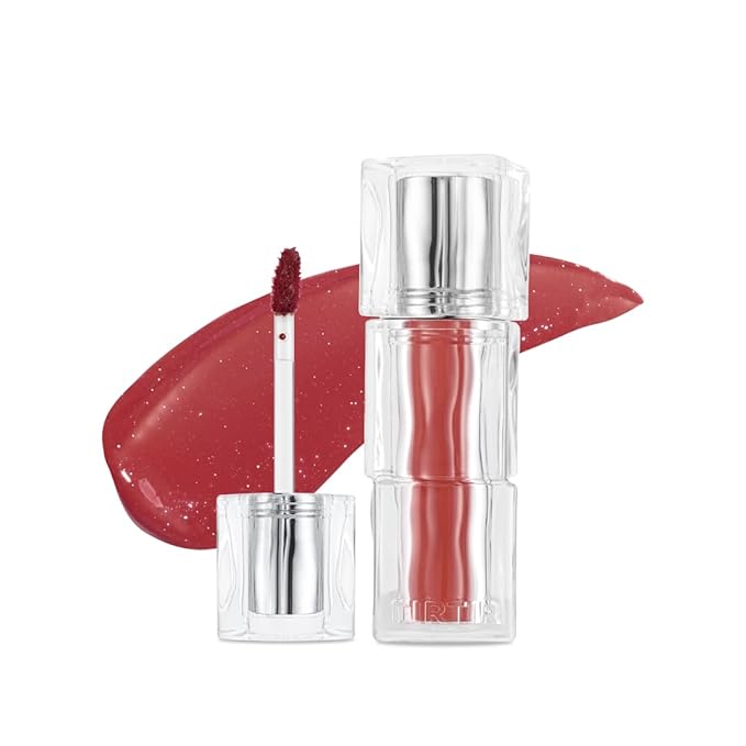 TIRTIR [*Mini Size Waterism Tinted Lip Gloss #08 Summer Pumpkin, 0.06 Fl Oz – Kiss Ready Lipgloss, 12H Long Lasting Non Sticky Natural Tinted Glow Korean Multiuse Cheek and Lip Tint for Women gift