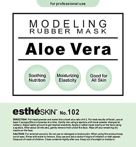 Peel Off Type Modeling Mask Powder for Facial, Skin Care, Professional Size, 35oz (2.2Pound) 1kg, 1 pack with 3pcs Mixing Bowl Set (102.Aloe Vera)