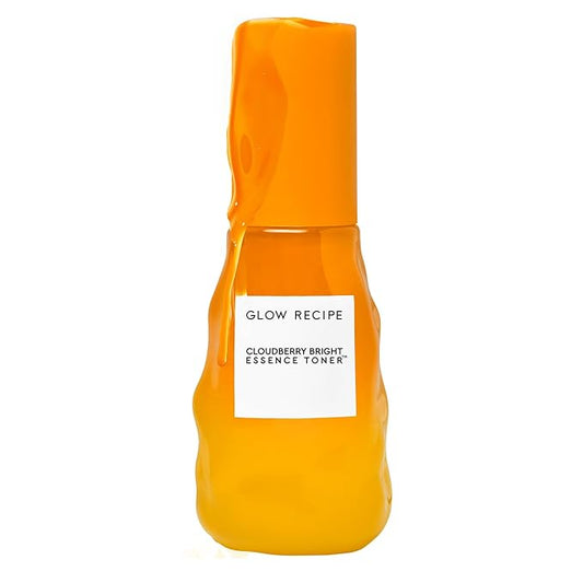 Glow Recipe Travel Size Cloudberry Brightening Toner + Essence Skincare-CoQ10 Face Toner to Strengthen Skin Barrier+Hydrating Rice Water, Vitamin C, E & 5% Glycerin to Soften & Even Skin Tone (30 ml)