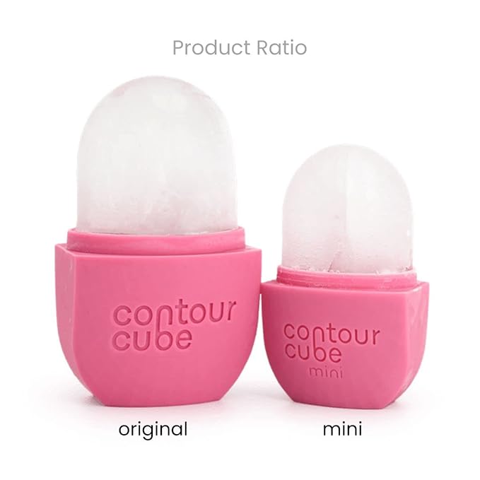 Contour Cube Original - Ice Roller for Sculpting & De-Puffing - Face Ice Roller & Massager with BPA-Free Silicone - Ice Mold for Face - Skin Care Tools for Daily Skincare (180ml) - Original Pink