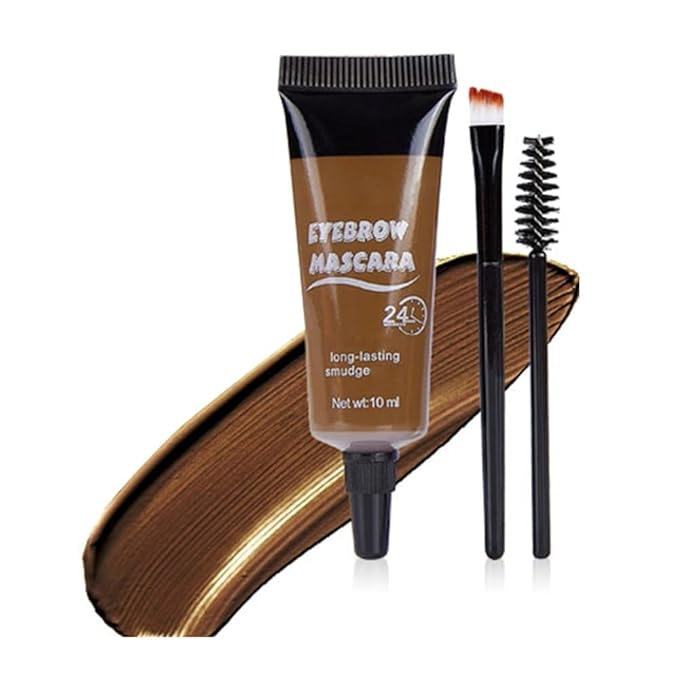 Three Dimensional Eyebrow Dye Cream,Long-lasting Waterproof Smudge-proof Liquid Eyebrow Gel,Thickening Brow Mascara Professional Brow Color Kit (#01)