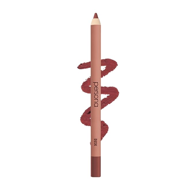 PERSONA Lip Liner Pencil | Creamy, Long-Wear Matte Pencil with Jojoba Oil | Hydrating & Easy to Apply | Shapes, Defines & Contours Lips | Vegan, Cruelty-Free, Paraben-Free | Made in USA, Dusk