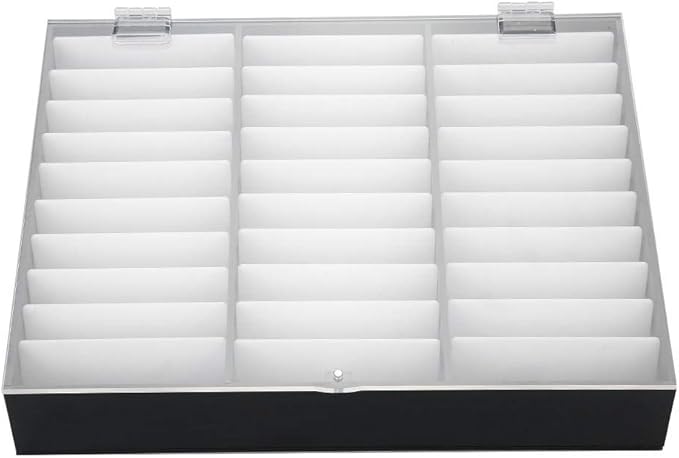 Semme Nail Storage Box, Display Box Nail Art Decoration Container Empty Nail Tips Storage Box Fake Nail Display Case(Black)