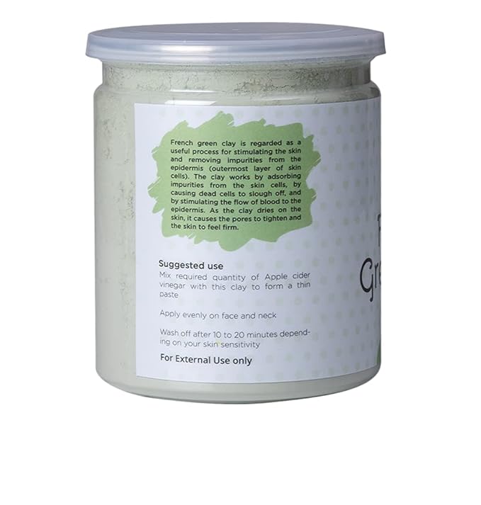 French Green Clay Powder 8 oz | Deep Facial Cleanser | For Skin Softening and Face Care | Natural Detoxifies Body | Argile Verte | Montmorillonite Clay | Illite Green Clay