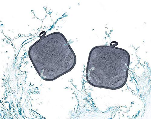BloomSesame Makeup Remover Cloths for Face, Eye, Lips - Reusable Makeup Remover Pads Soft Microfiber Facial Cleansing Cloths 8 x 8 inch 6 Pack (Gray)