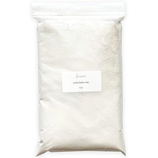 Soapeauty WHITE KAOLIN CLAY Powder | Cosmetic Grade 100% Natural | Facials, Face Mask, Soap Making, Bath Bomb | aka White Clay Powder, China Clay Powder | (16 OZ)