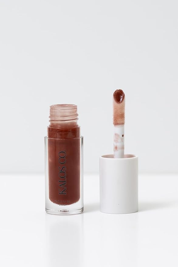 Tinted Lip Oil with Tallow & Lanolin – Hydrating Balm-Gloss Hybrid with Cherry Seed Oil & Castor Oil – Natural Mineral Pigments, Nourishing Moisture, Non-Sticky Shine (5 Shades) (Mahogany)
