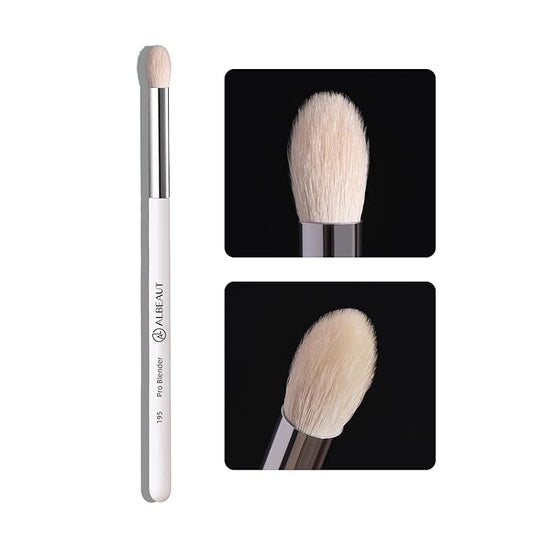 Tapered Eye Shadow Brush, Medium Powder Eyeshadow Blending Brush for Crease, Fluffy Eye Makeup Tool for Women and Girls (195 Pro Blender)