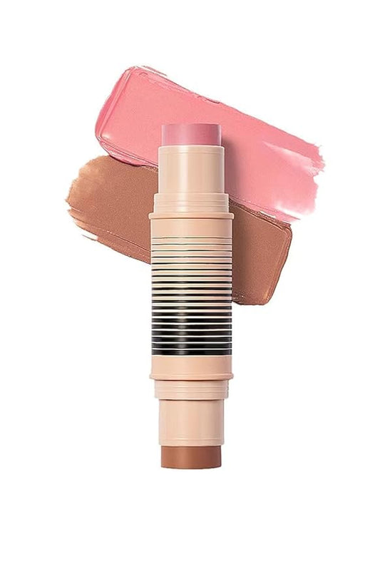 DIBS Beauty - Desert Island Duo Blush + Bronzer Stick, Creamy, buildable, blendable, streak-free - (2 You Do You/Mood Boost)(nude pink/light to tan with neutral undertones) Size: (0.3 oz)