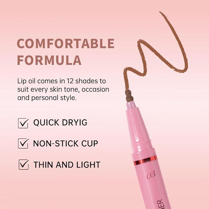 Hxssll Mocha Brown Lip Liner Stain – 24H Longwear Waterproof Matte Lip Contour Pen, Transfer-Proof Precision Marker for Defining & Outlining Lips All Day Stay Lip Lip Liner Marker 03#