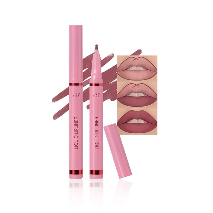 Hxssll Rosewood Lip Liner Stain – 24H Longwear Waterproof Matte Lip Contour Pen, Transfer-Proof Precision Marker for Defining & Outlining Lips All Day Stay Lip Lip Liner Marker 08#