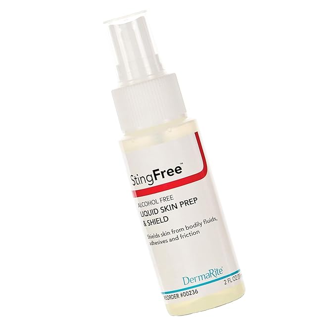 DermaRite's StingFree, Liquid Skin Prep & Shield - Alcohol-Free Spray, Shields from Body Fluids, Adhesives and Friction - Spray Bottle, 2 oz., 1 Count