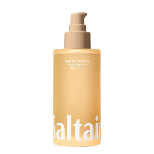 Saltair Body Oil - Luxurious Santal Bloom After Shower and Bath Oil for Women and Men. Botanical, Non-Greasy, Well-Absorbing Moisturizer for Hydrating Dry Skin – 4oz Pump Bottle