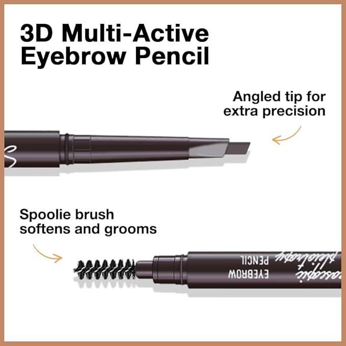 12 Pcs Ultimate Eyebrow Retractable Definer Pencils,Dual-Sided Natural Soft Textured Eyebrow Pencil, for Daily Look Eyebrow Makeup,Brow Brush,Fine Tip (12Pcs-Dark Brown-Retractable Triangle)
