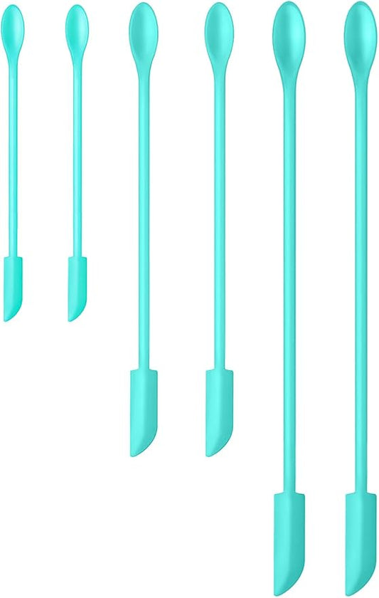 Silicone Spatula Set (6Pcs) - Mini Scraper Tool for Beauty & Food - Reach Every Last Drop, Multi-Size Spatulas for Makeup Jars, Lotion Bottles & Kitchen Containers