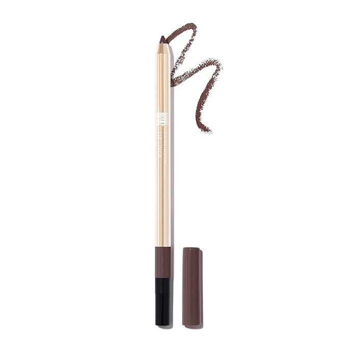 MAKE Beauty Continuum Lip Liner – Long Lasting Creamy Liner with Velvet Matte Finish – Includes Built-In Sharpener and Blending Brush – Highly Pigmented Grayish Taupe Lip Color – Shade, Slate