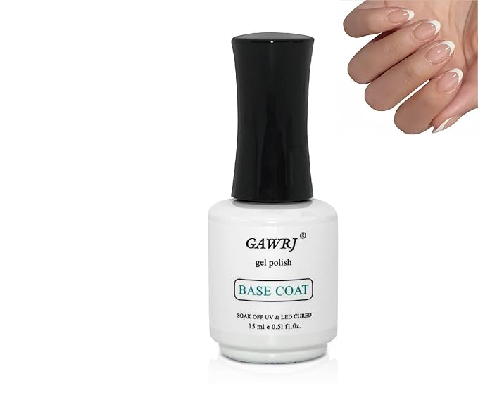 GAWRJ Gel Base Coat, 1Pcs 15mL Base Gel Nail Polish, Soak Off Formula, Long-Lasting UV LED Lamp Needed DIY Home and Nail Salon Gifts for Women