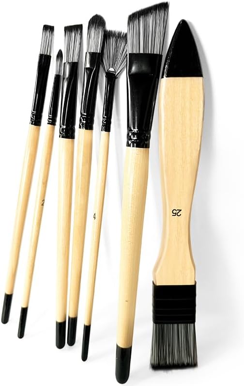 CPLAGYUEWZ Paint Brushes Set, 1 Pack 7 Pcs Round-Pointed Tip Nylon Hair Artist Acrylic Paint Brushes for Acrylic Painting Oil Watercolor, Face Nail Art, Canvas, Miniature Detailing & Rock Painting